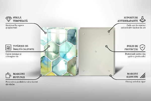 Skleněná krájecí deska Akvarel šestiúhelníky