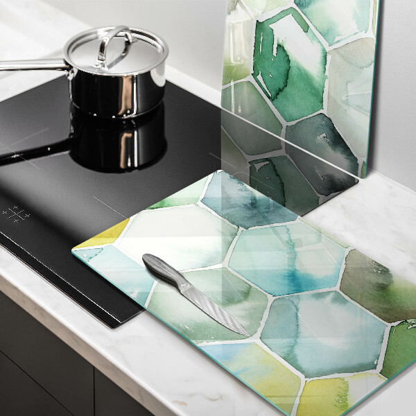 Skleněná krájecí deska Akvarel šestiúhelníky