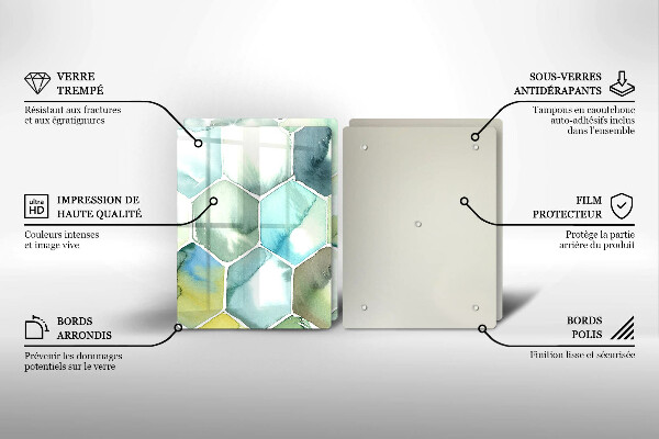 Skleněná krájecí deska Akvarel šestiúhelníky