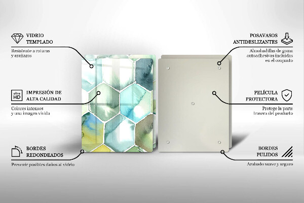 Skleněná krájecí deska Akvarel šestiúhelníky