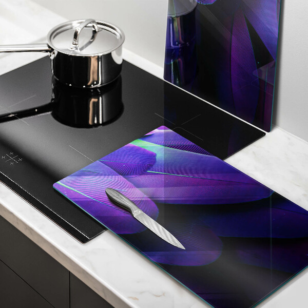 Skleněná krájecí deska Neonové peří