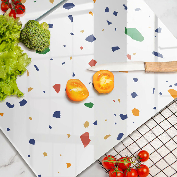 Skleněné krájecí prkénko Barevná kamenina