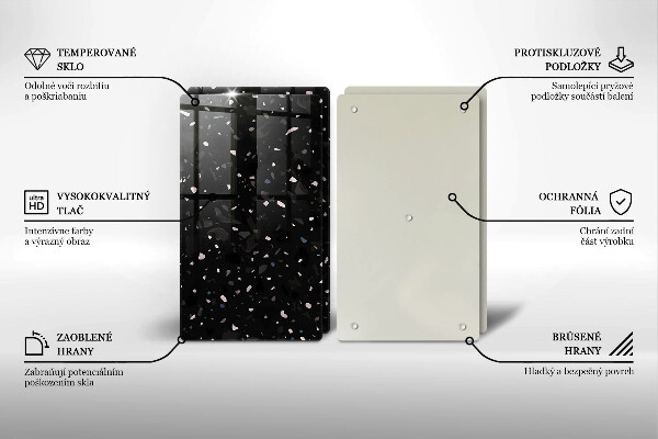 Skleněné krájecí prkénko Tmavá kamenina