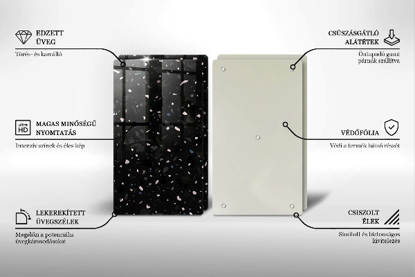 Skleněné krájecí prkénko Tmavá kamenina