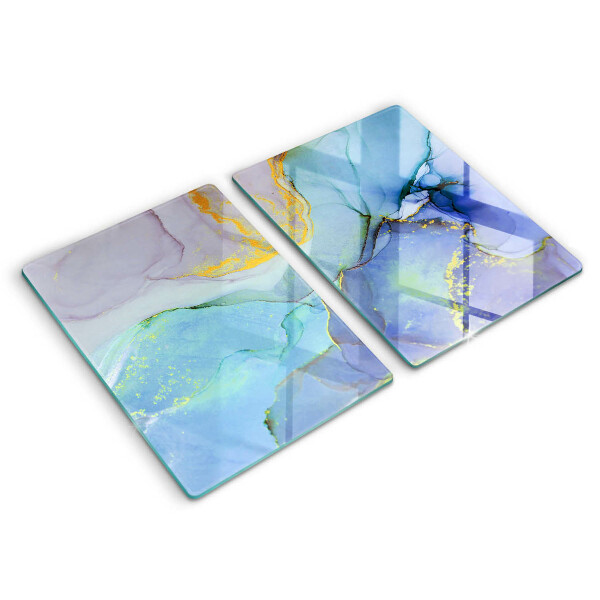 Skleněné krájecí prkénko Prasklý zlatý kámen