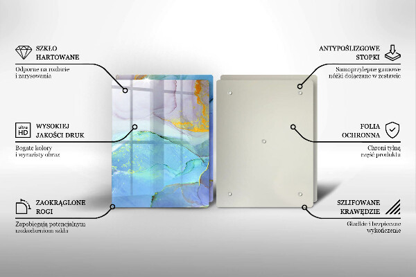Skleněné krájecí prkénko Prasklý zlatý kámen