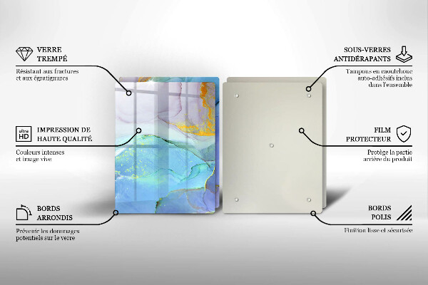 Skleněné krájecí prkénko Prasklý zlatý kámen