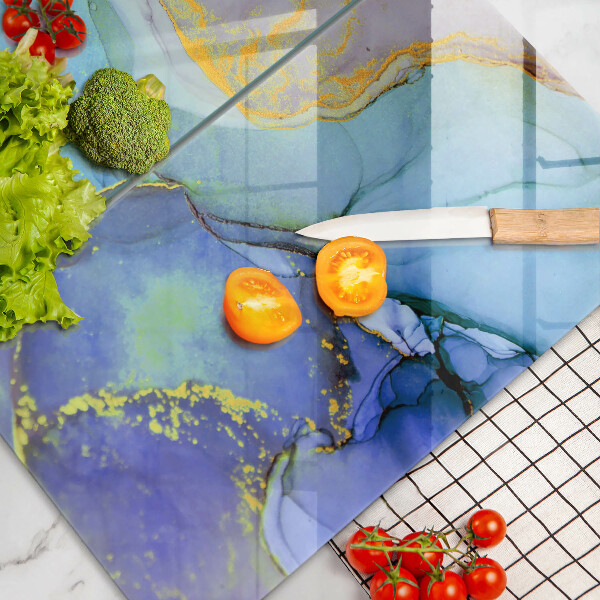 Skleněné krájecí prkénko Prasklý zlatý kámen