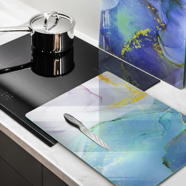 Skleněné krájecí prkénko Prasklý zlatý kámen