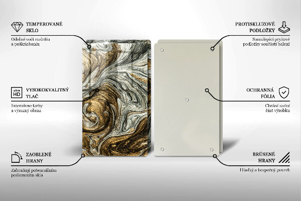 Skleněné krájecí prkénko Bohatá abstrakce