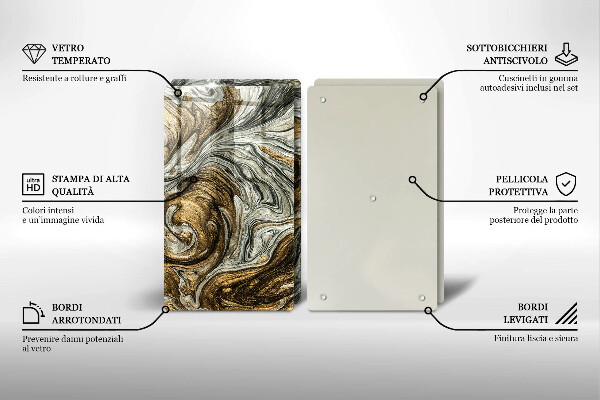 Skleněné krájecí prkénko Bohatá abstrakce