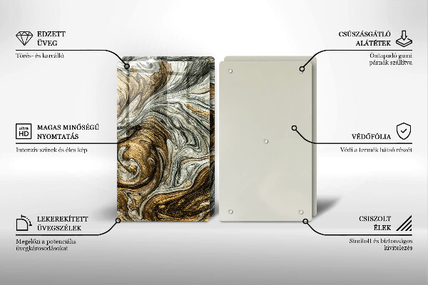 Skleněné krájecí prkénko Bohatá abstrakce