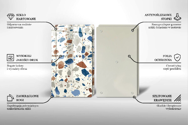 Skleněné krájecí prkénko Dekorativní kamenina