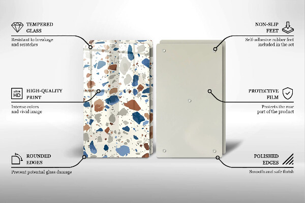 Skleněné krájecí prkénko Dekorativní kamenina