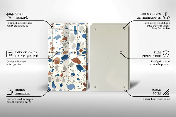 Skleněné krájecí prkénko Dekorativní kamenina