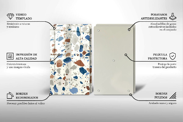 Skleněné krájecí prkénko Dekorativní kamenina