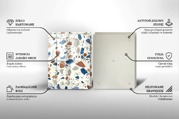 Skleněné krájecí prkénko Dekorativní kamenina