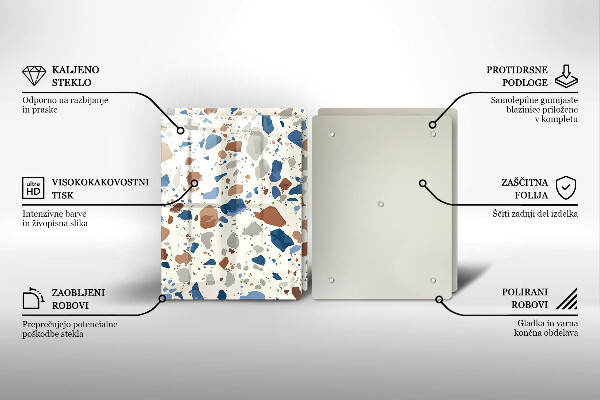 Skleněné krájecí prkénko Dekorativní kamenina