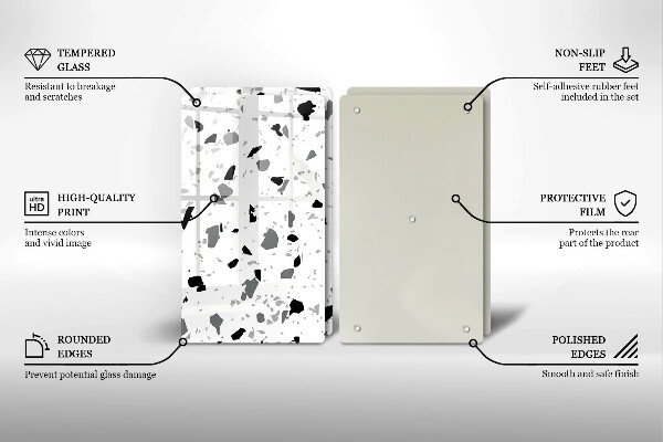 Skleněné krájecí prkénko Dekorativní kamenina