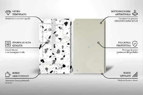 Skleněné krájecí prkénko Dekorativní kamenina