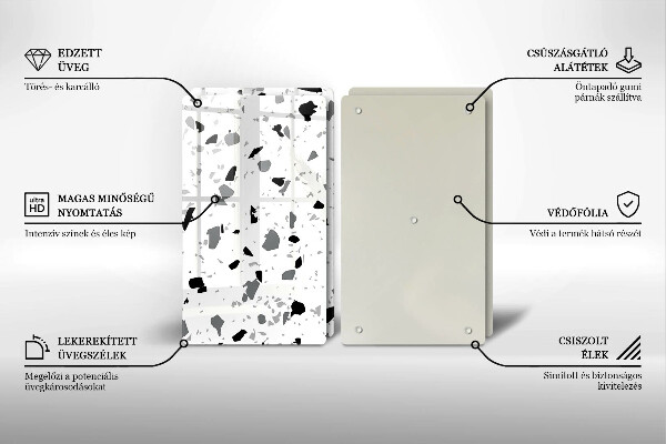 Skleněné krájecí prkénko Dekorativní kamenina