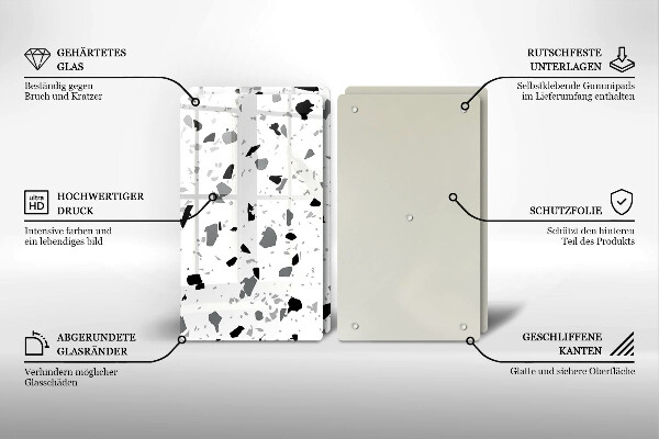 Skleněné krájecí prkénko Dekorativní kamenina