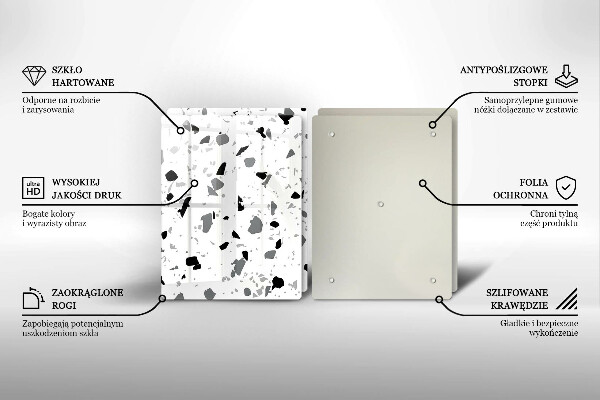 Skleněné krájecí prkénko Dekorativní kamenina