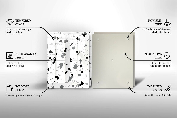 Skleněné krájecí prkénko Dekorativní kamenina