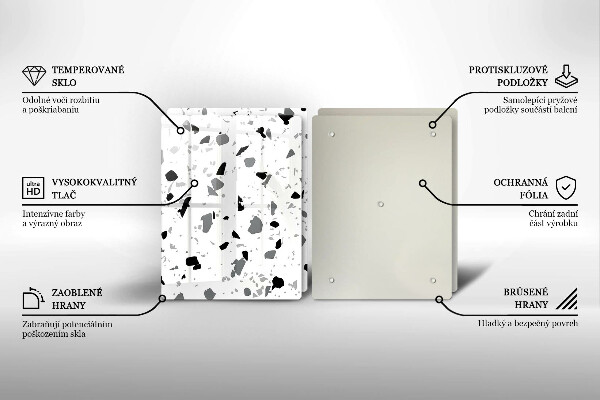 Skleněné krájecí prkénko Dekorativní kamenina