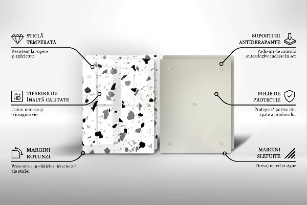 Skleněné krájecí prkénko Dekorativní kamenina