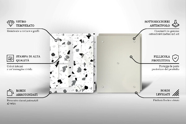 Skleněné krájecí prkénko Dekorativní kamenina