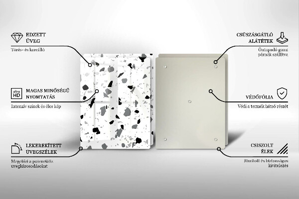 Skleněné krájecí prkénko Dekorativní kamenina