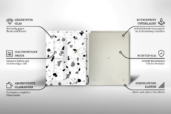 Skleněné krájecí prkénko Dekorativní kamenina