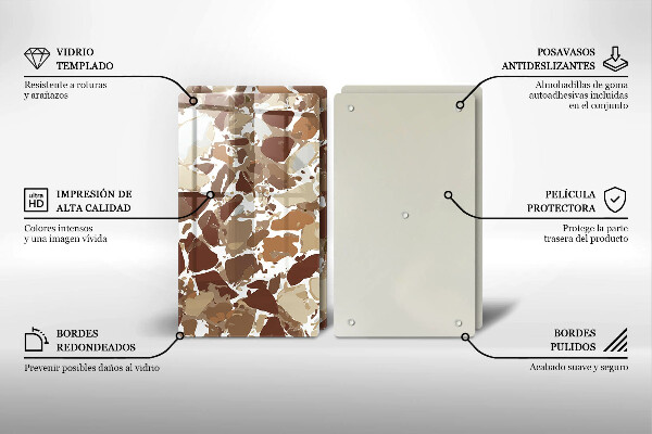 Skleněné krájecí prkénko Kamenné dekorativní skvrny