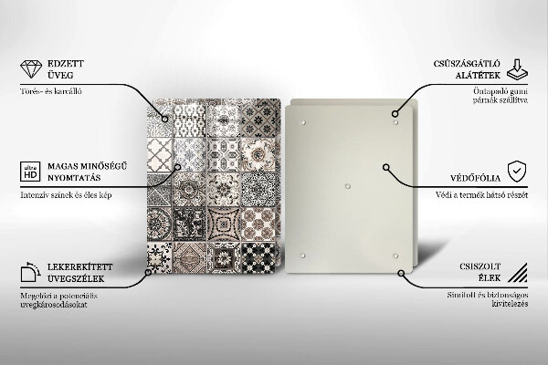 Skleněná krájecí deska Dekorativní dlaždice