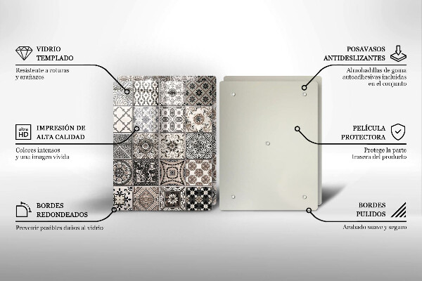 Skleněná krájecí deska Dekorativní dlaždice