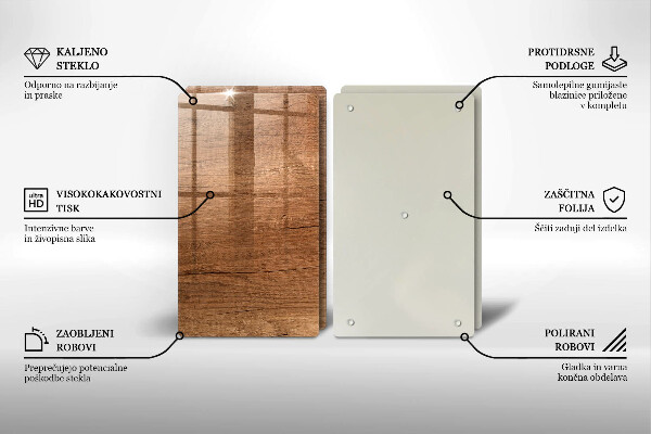 Skleněná krájecí deska Textura dřeva