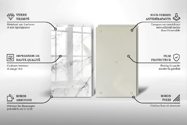 Skleněná krájecí deska Elegantní textura mramoru