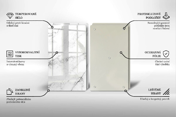 Skleněná krájecí deska Elegantní textura mramoru