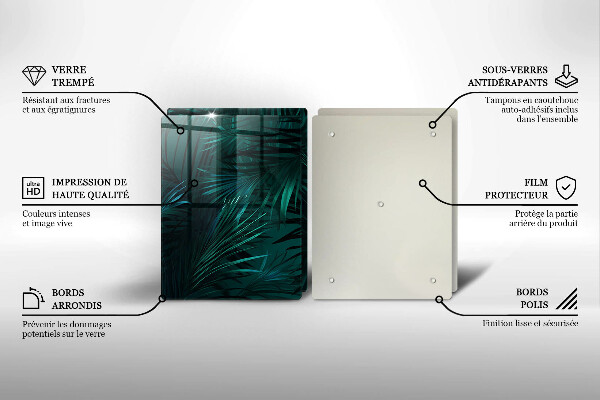 Skleněné krájecí prkénko Listy divoké džungle