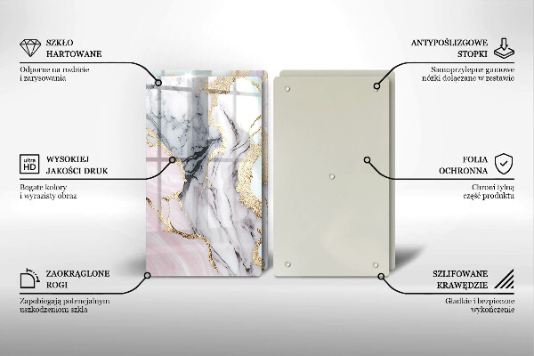 Skleněné krájecí prkénko Pastelový mramor