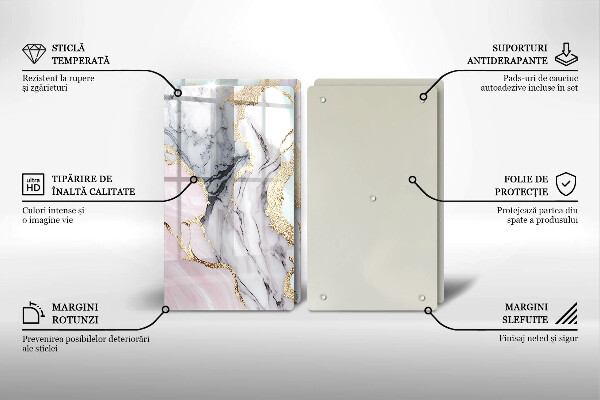 Skleněné krájecí prkénko Pastelový mramor