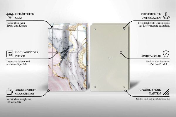 Skleněné krájecí prkénko Pastelový mramor