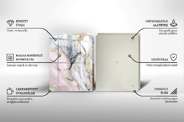 Skleněné krájecí prkénko Pastelový mramor