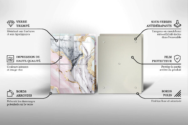 Skleněné krájecí prkénko Pastelový mramor