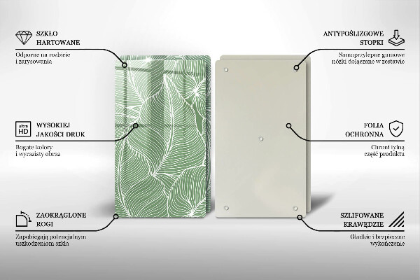 Krájecí prkénko skleněné Lineární listy