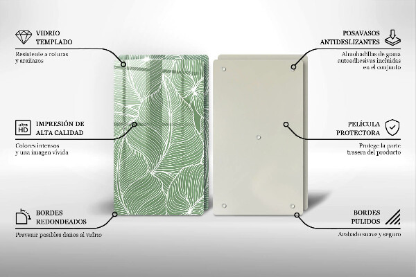 Krájecí prkénko skleněné Lineární listy