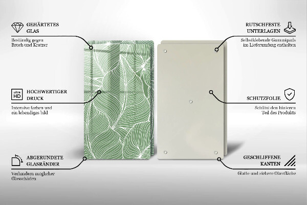 Krájecí prkénko skleněné Lineární listy