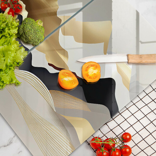 Krájecí prkénko skleněné Abstraktní zlaté hory