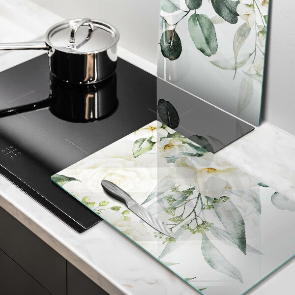 Krájecí prkénko skleněné Akvarel květiny